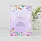 Lavender Floral Geometric Bridesmaids Luncheon Kaart (Staand voorkant)