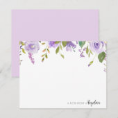 lavender floral gepersonaliseerde note card notitiekaartje (Voorkant / Achterkant)