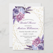 Lavender Floral Gold Geometric Vrijgezellenfeest Kaart (Voorkant)