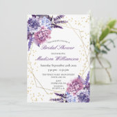 Lavender Floral Gold Geometric Vrijgezellenfeest Kaart (Staand voorkant)