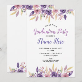 Lavender Floral Gradual Party nodigt bloemen uit Kaart