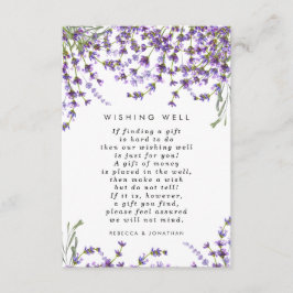 lavender floral green bruiloft op wenskaart informatiekaartje