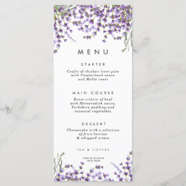 lavender floral greenery bruiloft - menukaarten menu