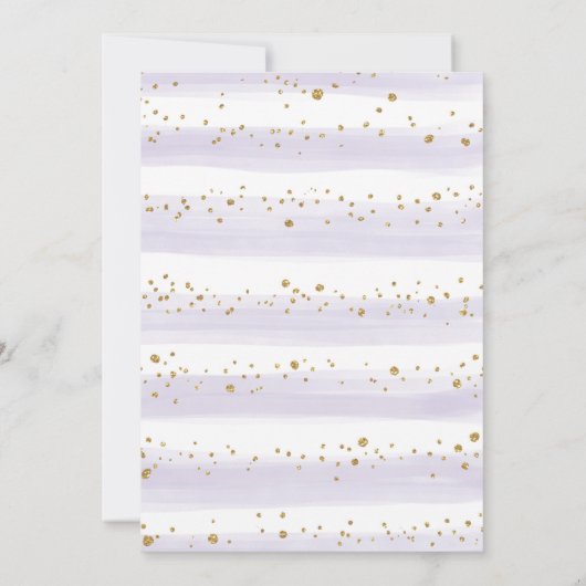 Lavender Floral Greenery Gold Elephant Baby shower Kaart (Achterkant)