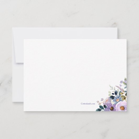 Lavender Floral Hartelijk dank Bedankkaart (Achterkant)