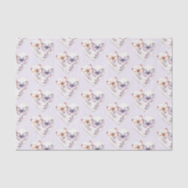 Lavender Floral Heart Pink Butterflies Birthday Tissuepapier