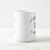 Lavender Floral Initial Personalized Monogram Koffiemok (Center)