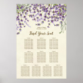 lavender floral ivory bruiloft-zitplattegrond poster (Voorkant)