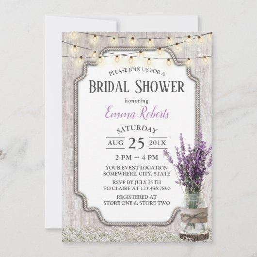  Lavender Floral Jar Elegant Vrijgezellenfeest Kaart (Voorkant)