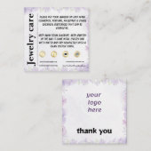 Lavender Floral Jewelry Care Informatiekaartje (Voorkant / Achterkant)