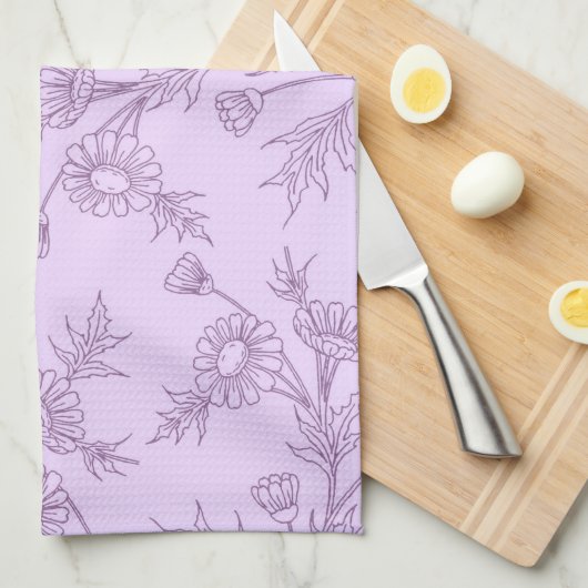 Lavender Floral Kitchen Cloth Towel Theedoek (Quarter Fold)