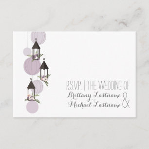 Lavender Floral Lantern Garden Wedding RSVP