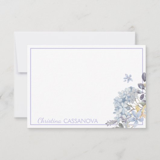  Lavender Floral Lijst - Gepersonaliseerd Notitiekaartje (Voorkant)