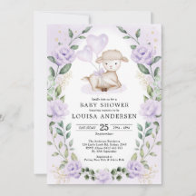 Lavender Floral Little Lamb Baby Sheep Shower