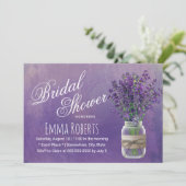 Lavender Floral Mason Jar Waterverf Vrijgezellenfe Kaart (Staand voorkant)