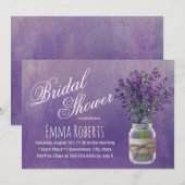 Lavender Floral Mason Jar Waterverf Vrijgezellenfe Kaart (Voorkant / Achterkant)