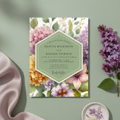 Lavender Floral Meadow Wedding Kaart