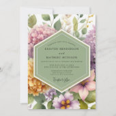 Lavender Floral Meadow Wedding Kaart (Voorkant)