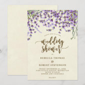 lavender floral modern bruiloft - uitnodiging (Voorkant / Achterkant)