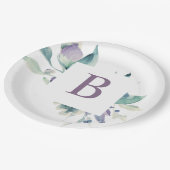 Lavender Floral Monogram Bord (Gekanteld)