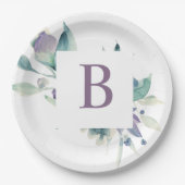 Lavender Floral Monogram Bord (Voorkant)