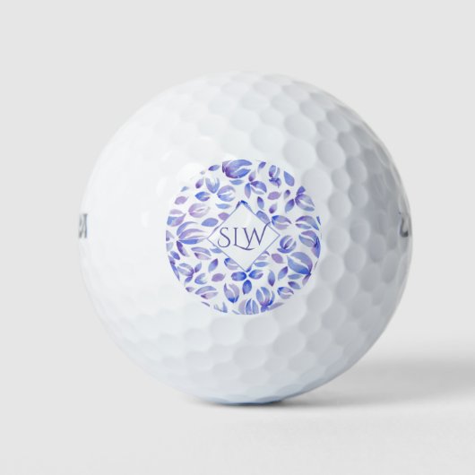 Lavender Floral Monogram Dames Golfballen (Voorkant)