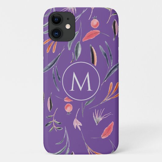 Lavender Floral MONOGRAM op maat Case-Mate iPhone Case (Achterkant)