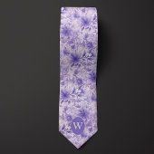 Lavender Floral Monogram Stropdas