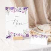 Lavender floral Nine Table Number Kaart