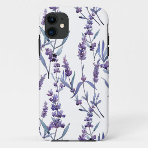 Lavender Floral on White Case-Mate iPhone Case