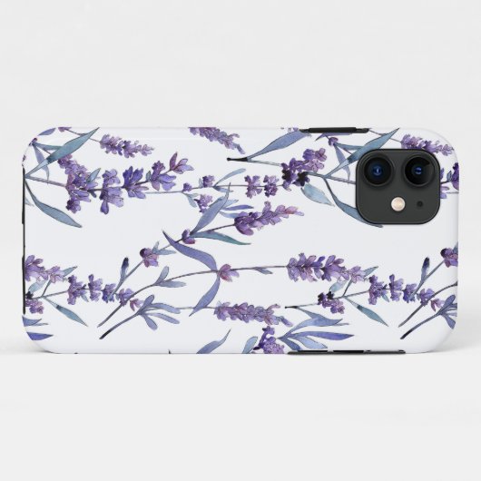 Lavender Floral on White Case-Mate iPhone Case (Achterkant (horizontaal))