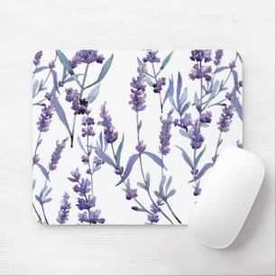 Lavender Floral on White Muismat