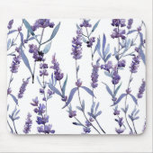 Lavender Floral on White Muismat (Voorkant)