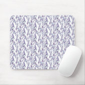 Lavender Floral on White Muismat (Met muis)