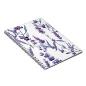 Lavender Floral on White Notitieboek (Rechterzijde)