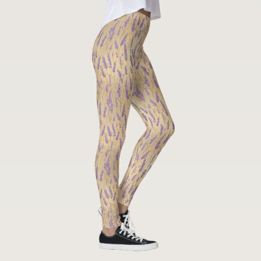 Lavender Floral Pattern Leggings (Rechts)