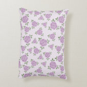 Lavender Floral Pattern Monogrammed Decoratief Kussen (Achterkant (Verticaal))