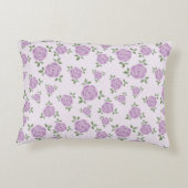 Lavender Floral Pattern Monogrammed Decoratief Kussen (Achterkant)