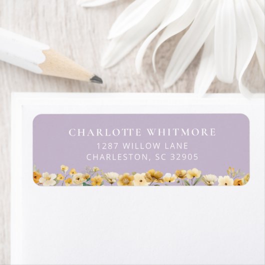Lavender Floral Return Address Label (Insitu)
