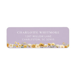 Lavender Floral Return Address Label