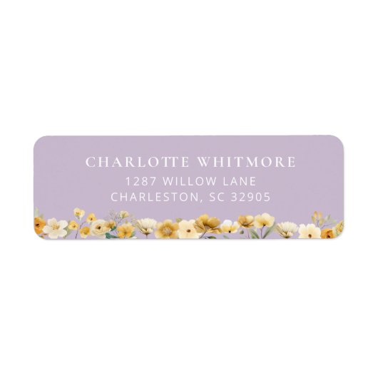 Lavender Floral Return Address Label (Voorkant)
