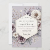 Lavender Floral Romance Wedding Kaart (Voorkant)