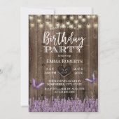Lavender Floral Rustic Barn Wood Kaart (Voorkant)