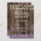 Lavender Floral Rustic Barn Wood Kaart (Voorkant / Achterkant)