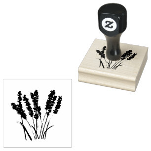 Lavender Floral Rustic Craft Art Cute Rubberstempel