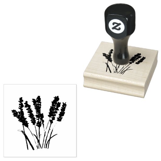 Lavender Floral Rustic  Craft Art Cute Rubberstempel (Gestempeld)