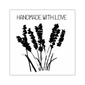 Lavender Floral Rustic  Handgemaakt met liefde Rubberstempel (Afrduk)