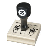 Lavender Floral Rustic Handgemaakt met liefde Rubberstempel (Stempel)