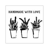 Lavender Floral Rustic Handgemaakt met liefde Rubberstempel (Afrduk)