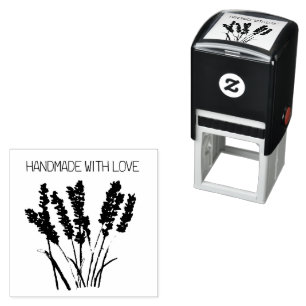 Lavender Floral Rustic Handgemaakt met liefde Zelfinktende Stempel